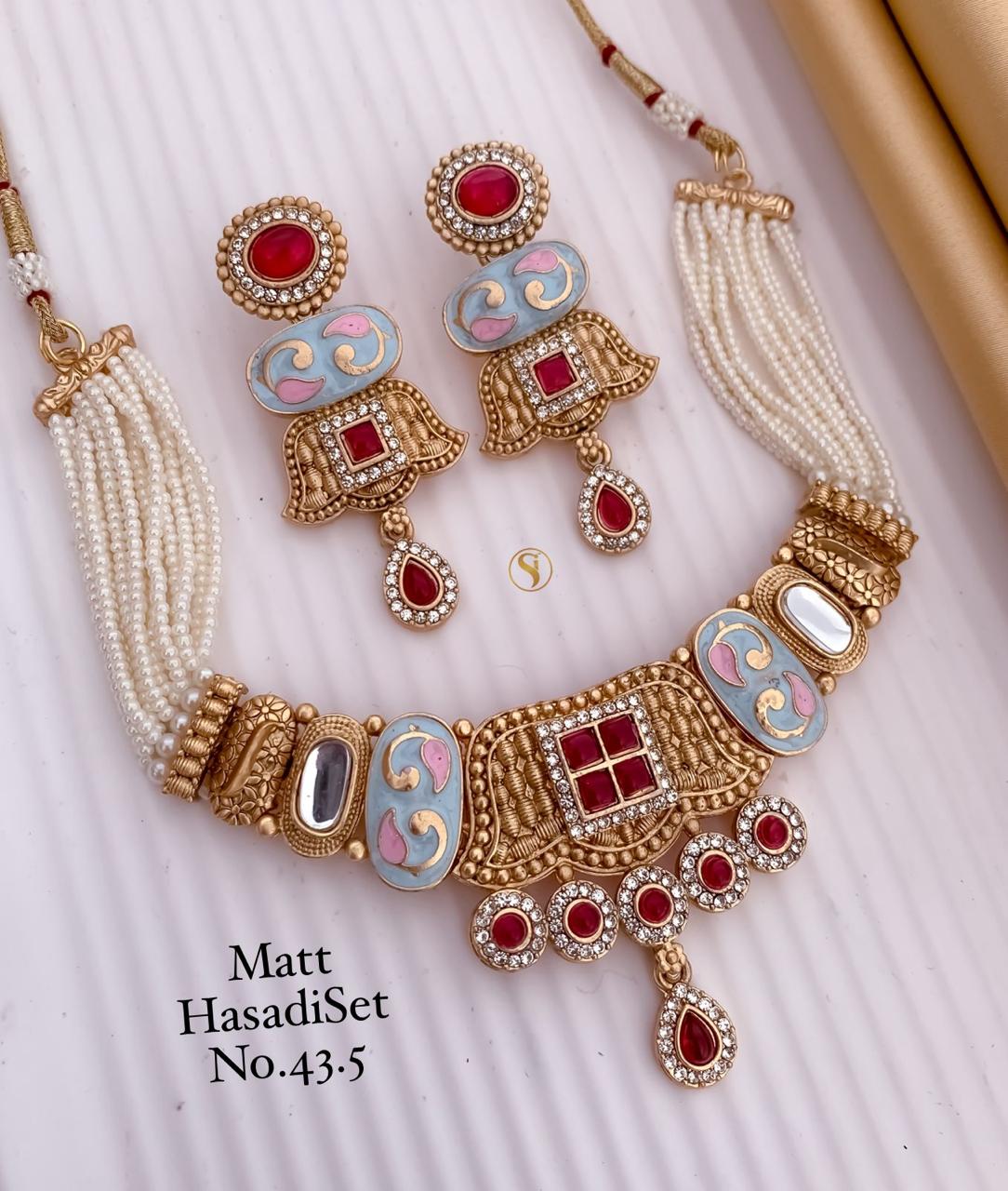 Fancy Matte Gold Plated Hasadi Set 4 Wholesale Online
